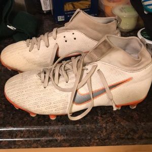 Nike boys Soccer cleats white and orange